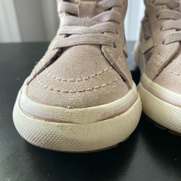 Toddler 4 Vans high top purple suede with purple cheetah print - Picture 7 of 11